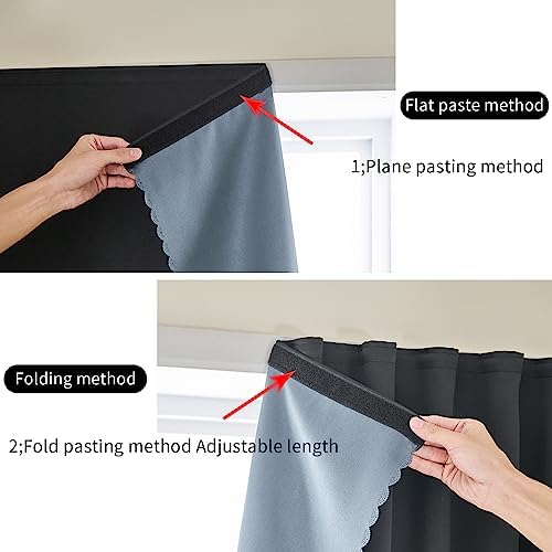 AJAZZ Self Adhesive Portable 100 Blackout Curtains 1-Pack