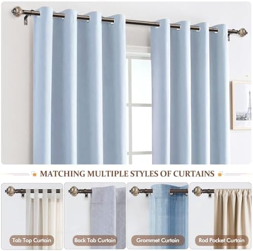 KAMANINA 1 Inch Curtain Rods 32-58 Inches Antique Bronze