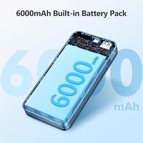 ANJANK Foldable LCD Travel Alarm Clock with 6000mAh Power Bank