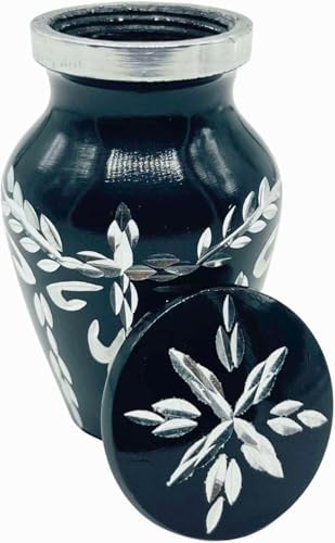 Black Velvet Box Cremation Urn with Mini Diamond Cutting