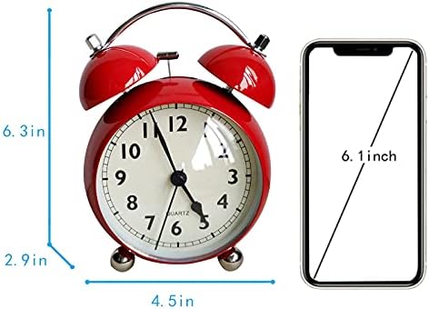 4 Inch Twin Bell Retro Alarm Clock with Backlight