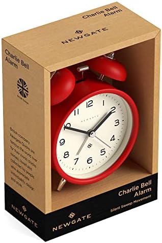 NEWGATE Charlie Bell Echo Alarm Clock Red Modern Retro Design