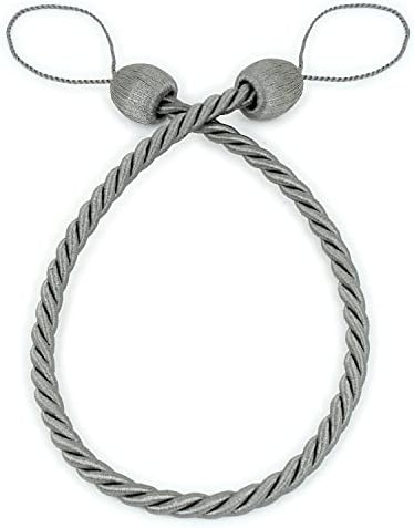 2 Pack Charcoal Polyester Curtain Tiebacks