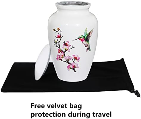 Hummingbird Cremation Urn Large White