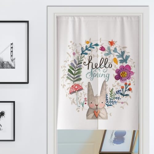 Jidanmian Noren Japanese Animal Door Curtain - Cotton Linen 80x90cm