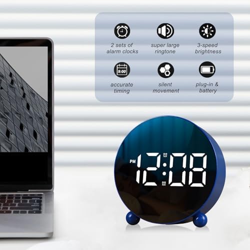 JUSTUP Digital Alarm Clock with Dual Bell and LED Display