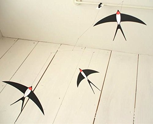 3 Swallow Hanging Mobile - 20 Inches - Handmade in Denmark