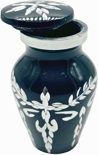 Black Velvet Box Cremation Urn with Mini Diamond Cutting