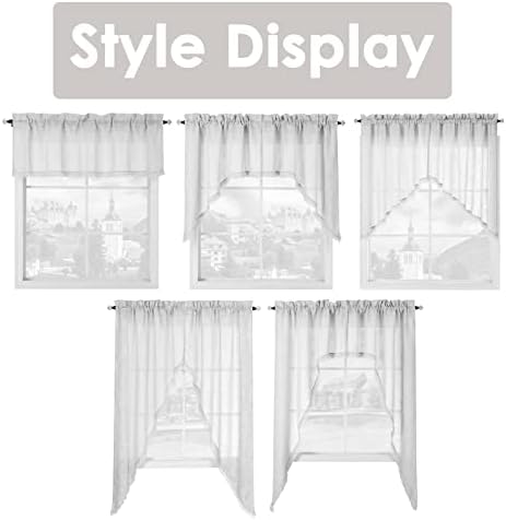 Beda Home Tassel Linen Textured Swag Curtain Valance for Farmhouse Kitchen 1