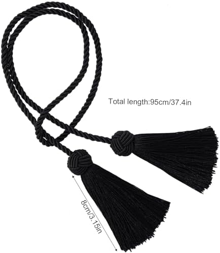Black Curtain Tiebacks with Tassels Holdbacks