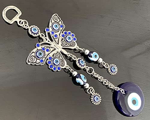 Turkish Blue Evil Eye Butterfly Hanging Ornament -003