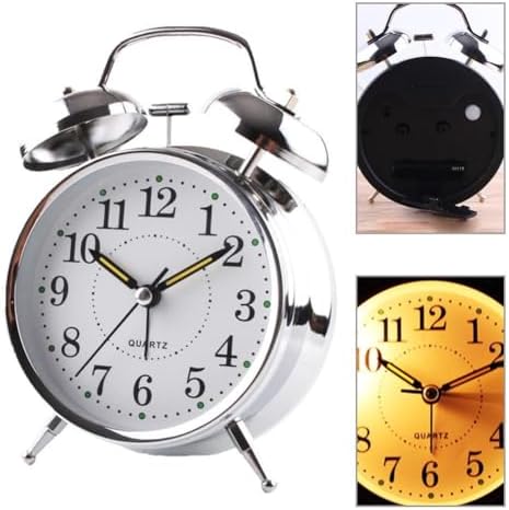 ChicBosom Double Bell Wind Up Alarm Clock with Luminous Hands