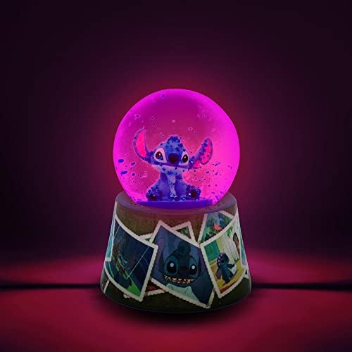Disney Lilo Stitch Light-Up Snow Globe with Glitter 3 Inches