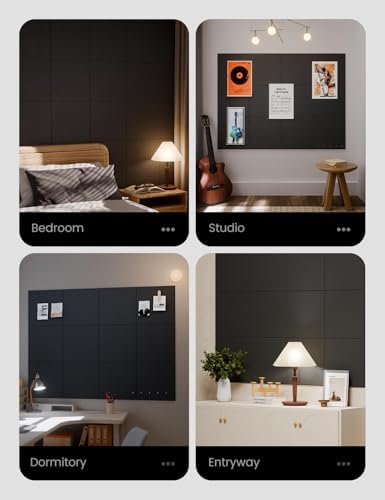 Black Felt Bulletin Board 48 x 36 12 Pack with 70 Removable Tabs
