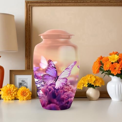 Butterfly Urn for Human Ashes - 10 Inch Cremation Urn with Velvet Bag