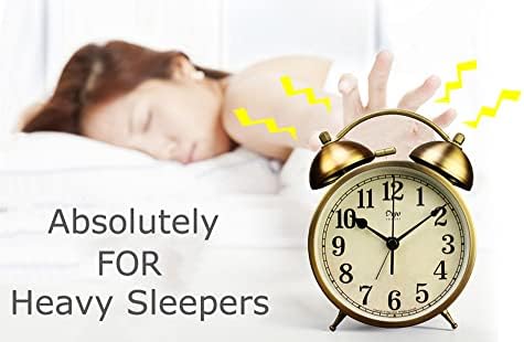 Maxspace Metal Golden Table Clock with Loud Alarm