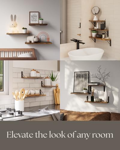 BAYKA Corner Floating Wall Shelves Set of 3