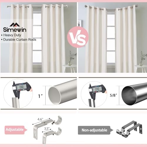 Heavy Duty Curtain Rods for Windows 28-48 Inches with Diamond Finials