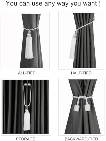 BEL AVENIR Magnetic Curtain Holdbacks Tassel Ties