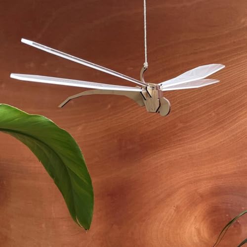 Wood and Acrylic Dragonfly Mobile 6 Inch Mid-Century Decor
