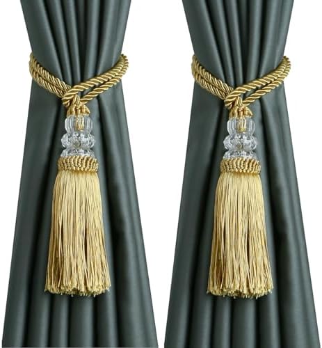 Curtain Tiebacks with Tassel Gold 2 Pack