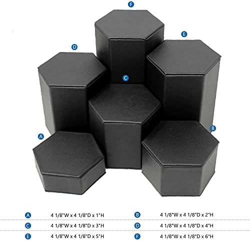 MOOCA Black Leatherette Jewelry Riser Set 6 Pcs