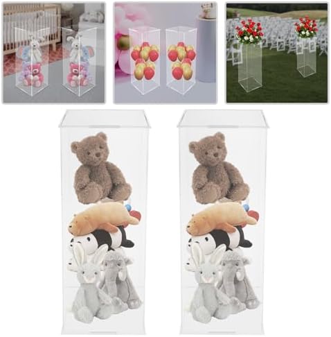 2 Pack Acrylic Pedestal Display for Home Decor