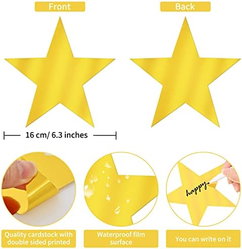 40 Pcs Gold Metallic Star Cutouts for Party Decorations