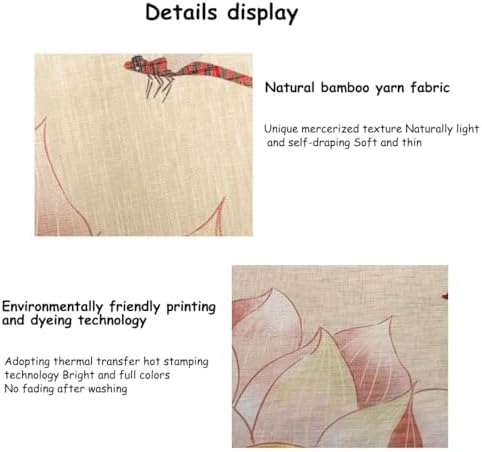 Chinese Lotus Door Curtain with Tassel Telescopic Rod Flexible and Thin