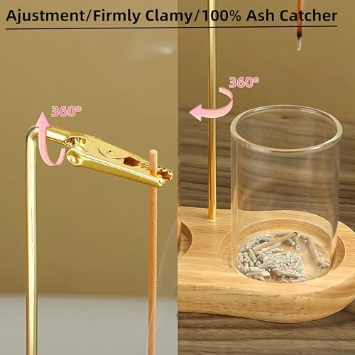 Moocervi Glass Incense Holder with Storage and Ash Catcher