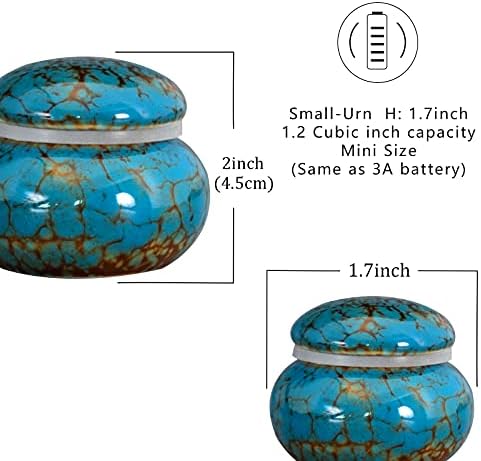Small Sapphire Blue Mini Keepsake Urn for Ashes