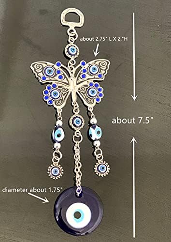 Turkish Blue Evil Eye Butterfly Hanging Ornament -003