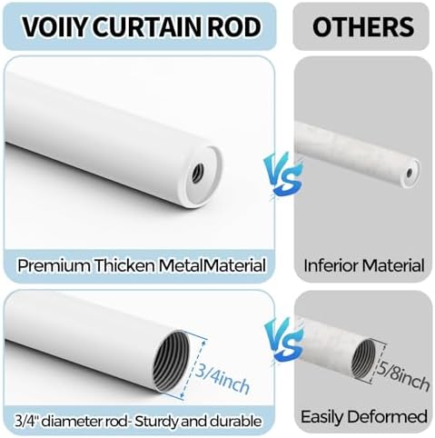 VOIIY 36-72 Inch Curtain Rods with Twisted Cage Finials
