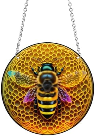 Bee Acrylic Window Hanging Decor Suncatcher