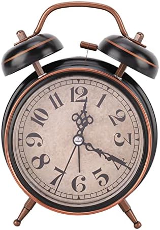 Tbest Double Clock with Night Light and Retro Design