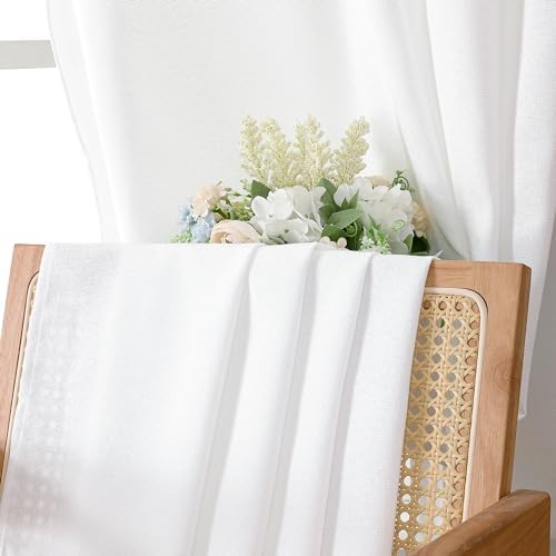 Tollpiz White Linen Valance 54 x 16 Inches Set of 1