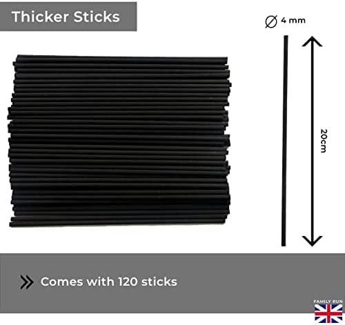 Ziffs Home 120pcs Black Fibre Reed Diffuser Sticks
