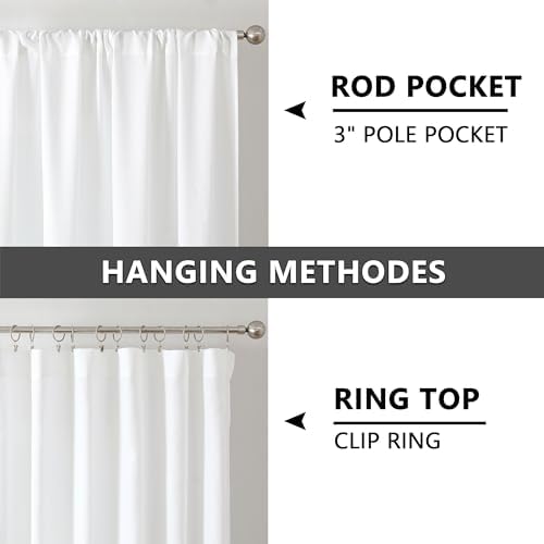 Tollpiz White Linen Valance 54 x 16 Inches Set of 1
