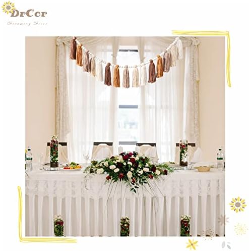 DrCor Boho Tassel Garland - Terracotta Rainbow Wall Decor