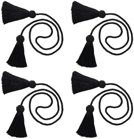 Black Curtain Tiebacks with Tassels Holdbacks