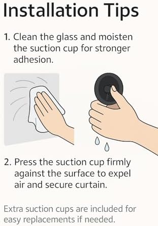 Dream Art Portable Blackout Curtain with Suction Cups 1pc W51xL71Inch
