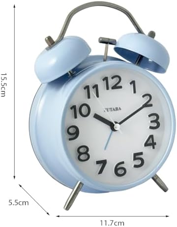 Loud Alarm Twin Bell Clock with LED Light and Silent Movement