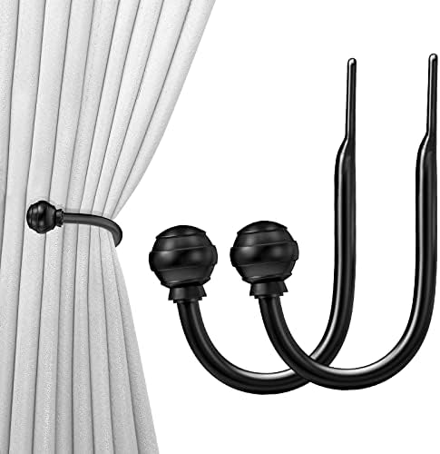 Hion Curtain Holdbacks Black 2pcs for Drapes