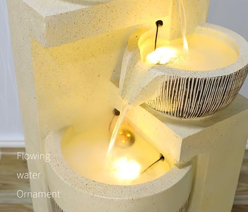 Fengshui Caishen Indoor Water Fountain Yellow