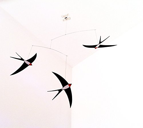 3 Swallow Hanging Mobile - 20 Inches - Handmade in Denmark