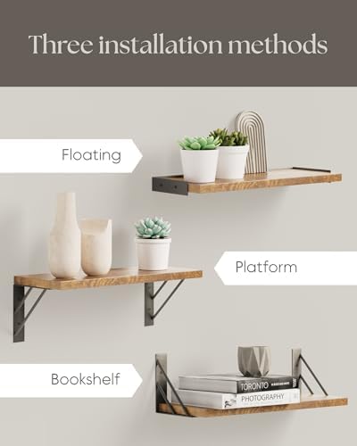 BAYKA Corner Floating Wall Shelves Set of 3