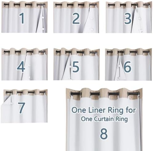 Chyhomenyc 2 Panels Blackout Curtain Liners with 13 Rings