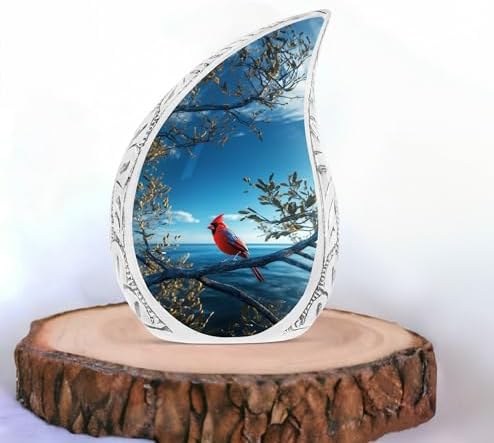 Red Cardinal Bird Urns for Human Ashes 10 Inch