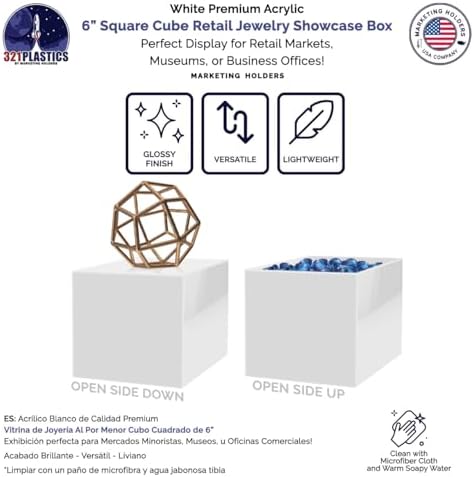 Marketing Holders 6 Inch White Acrylic Display Riser
