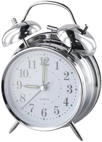 Chrome Finish Double Bell Wind Up Alarm Clock